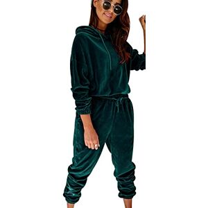 Peuignao Jogging Velours Femme Ensemble Tracksuit Women Set Loungewear Tenue Jogging Femme Velour Survêtement Sport Femme Grande Taille Sportwear Survêtements Sweat Suit Vêtement Détente Femme Chaud Vert 3XL - Publicité