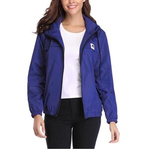 Aottori Veste de Pluie Femme Imperméable avec Capuche à Manches Longues Manteau Imperméable Courte Coupe-Vent Zippé pour Sport Voyage Camping Randonnée Vacance Bleu S - Publicité