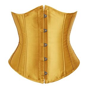 Grebrafan Classique Corset Serre Taille Satin Bustier de Mariage (EUR(44-46) 4XL, Jaune) - Publicité