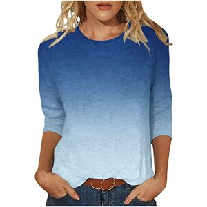 YESOK 223 Tee Shirt Femme Ete Manches 3/4 Chic et Élégant Coton Blouse Chemisier Tops T Shirt Mode Sport Imprimé Fleuri Col Rond Décontracté Grandes Tailles Casual Leger Respirant Automne Hiver Top - Publicité