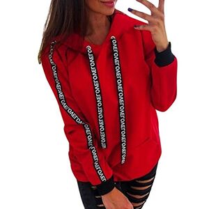 ZYUEER Femme Sweatshirt Col Haut Sweat-Shirt Pull Lettre, Manteau Only Capuche Women, Tops à Manches Longues Dames Modern Et Casual (Rouge, XXXXXL(EU=48)) - Publicité