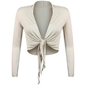 Gloop Bolero, belle, elegante veste pour femme, manche longue, noeud Bolero,XL,Cr譥 - Publicité