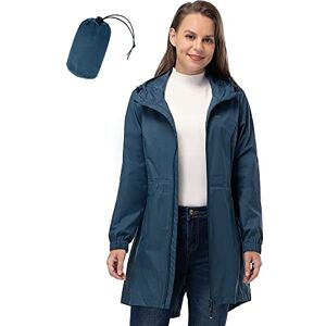 33,000ft Manteau de pluie fin et imperméable et pliable avec capuche, léger et respirant pour voyage, Bleu joyau., L - Publicité