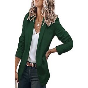 EFOFEI Femme Slim Business Cardigan Business Office Blazer Costume Trench-Coat Simple Élégant Survêtement Vert Foncé L - Publicité