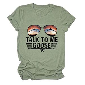 FREEPPCC Talk to Me T-shirt à manches courtes pour femme Motif lunettes de soleil, Vert, M - Publicité