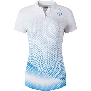 jeansian Femme De Sport Manches Courtes Casual Breathable Short Sleeved Polo T-Shirt Tops SWT251 WhiteBlue S - Publicité