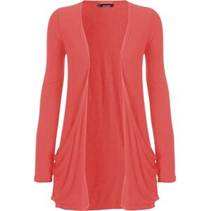 WearAll Cardigan boyfriend à manches longues pour femme, corail, S-M - Publicité