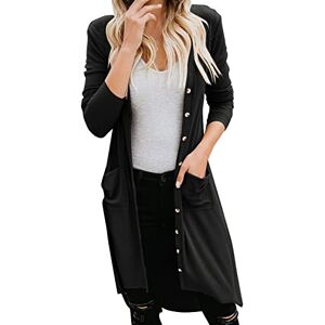 Henagehde Gilet Long Femme Hiver Leger Cardigan À Manches Longues Pour Femmes Casual Light Soft Knit Cardigan Pull Manteau Cardigan À Simple Boutonnage Automne Et Hiver Mi-Long Boutons À Manches Longues - Publicité