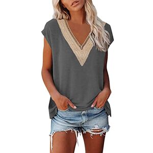 NNGOTD Tshirt Femme Grande Taille, Blouses Femme Manches Courtes Tunique Casual Col V Chemises Eté Élégante Tee Shirt Jaune Femme Chemisiers et Blouses Femme Chic Blouse Fleurie - Publicité