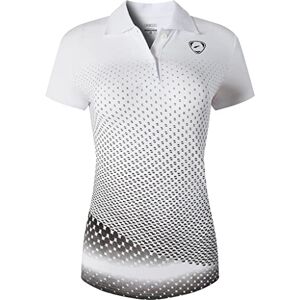 jeansian Femme De Sport Manches Courtes Casual Breathable Short Sleeved Polo T-Shirt Tops SWT251 WhiteBlack S - Publicité