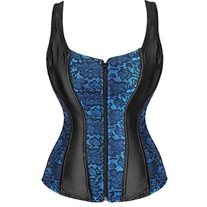 Grebrafan Corset Medieval Bustier Gothique Femme Grade Taille (EUR(32-34) S,Bleu) - Publicité