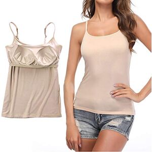 STARBILD Camisole Femme débardeur avec Soutien-Gorge intégré Débardeur de en Yoga Gilet rembourré à Bretelles Ajustables Beige 3XL - Publicité