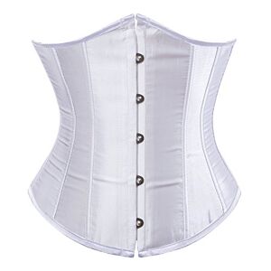 Grebrafan Classique Corset Serre Taille Satin Bustier de Mariage (EUR(42-44) 3XL, Blanc) - Publicité