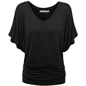 ZEZKT Tops à Manches Courtes Femme ，T-Shirts Col V Femme Chemise Blouses Manche Chauve-Souris T-Shirts Lâche Décontracté Tops de Sport Survêtements Sportswear Confortable Polos Débardeurs - Publicité