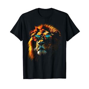 @n!mal Lion Artwork Lunettes de soleil colorées Art zoo animal lion T-Shirt - Publicité