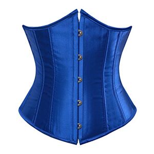 Grebrafan Classique Corset Serre Taille Satin Bustier de Mariage (EUR(32-34) S,Bleu) - Publicité