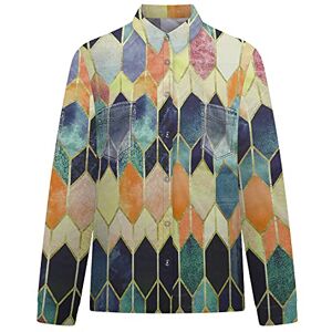 Blouses Pour La Mode FéMinine, Chemises BoutonnéEs DéContractéEs à Manches Longues Tops Chemisiers Henley à Col En V Avec Imprimé Floral (3XL,Couleur 6) - Publicité