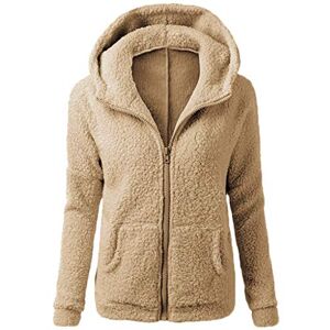 FSFA Femme Veste Polaire Zippé Sweat-Shirt à Capuche Manteau Automne Hiver Chaude Peluche Casual Veste à Capuche Pullover Manche Longue Sweat Manteau Fleece Outwear - Publicité