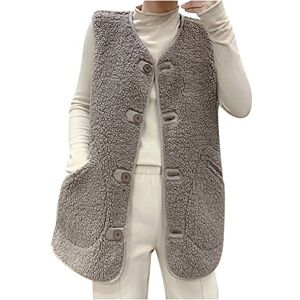 YESOK 223 Gilet Sans Manches Femme Femmes Veste Sans Manches Couleur Unie Fourrure De Laine D'Agneau Gilet Élégant Gilet Matelassé Sans Manches Manteau Puffer Gilet Femmes Fille Hiver Chaud Gilet Office - Publicité