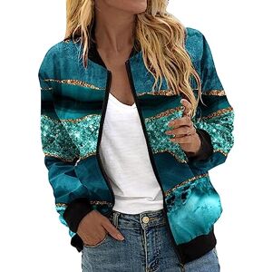 Susenstone Veste Femme Motard Blouson Léger Bomber Blouson Outwear Zippé Couleur unie Imprimé Floral Court Jacket Court Zippé Jacket Slim Fit Avec Poches Automne Hiver Outwear Manteau De Moto Jacket - Publicité