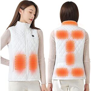 Oneshlee Gilet Chauffant Femme Usb, Gilet Sans Manche Femme Chauffant, Veste Chauffante Chasse, Vêtements Chauffé Électrique Température Réglable Imperméable En Extérieur Moto Randonnée Pêche (Blanc, 3XL) - Publicité