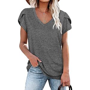 PLOKNRD Tee Shirt Homme pour Femmes Casual Summer Tops Tuniques à Manches Courtes (Gris,M) - Publicité