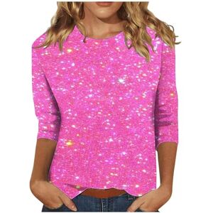 Susenstone Chemisier Femme Élégant Paillettes T Shirt Casual à Manches 3/4 Haut Lâche Tops Blouse à Paillettes Slim Chic Blouses décontracté Retro Tunique Blouses Soirée Party Club - Publicité