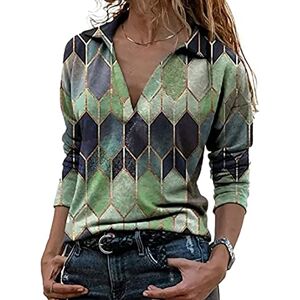 LKNBLIL T-Shirt à Manches Longues Encolure en V Style décontracté sur Le Devant Motif Floral Tunique Chemisier Henley pour Femme XL - Publicité