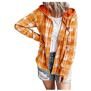 Générique Chemises en Flanelle pour Femmes Veste à Carreaux Surchemise Basique Plaid Blouse rétro lâche Décontracté Boutonnage Col Chemise Femme Manches Longues - Publicité