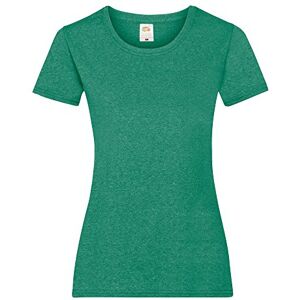 Fruit of the Loom T-Shirt à Manches Courtes Femme (M, Vert rétro chiné) - Publicité