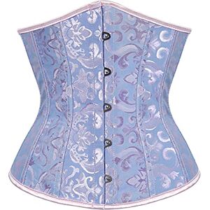 Grebrafan Corset et Broderies Serre Taille Gothique Femme (EU(32-34) S, Bleu) - Publicité