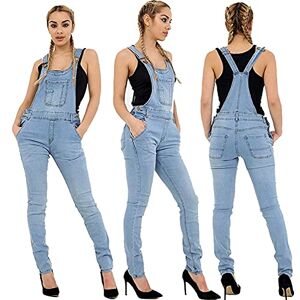 Denim Desire Salopette longue en jean pour femme Taille 46-48-50, Délavé clair, 18 Plus - Publicité