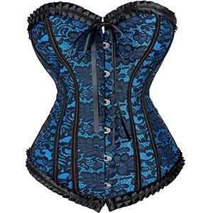 Grebrafan Bustiers et Corsets Femme Steampunk (EUR(42-44) 3XL, Bleu) - Publicité