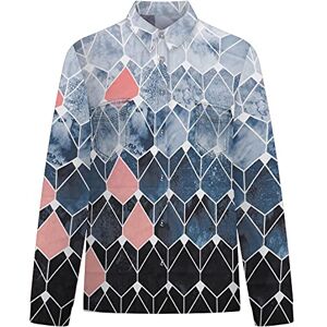 Blouses Pour La Mode FéMinine, Chemises BoutonnéEs DéContractéEs à Manches Longues Tops Chemisiers Henley à Col En V Avec Imprimé Floral (XXL,Bleu Marine) - Publicité