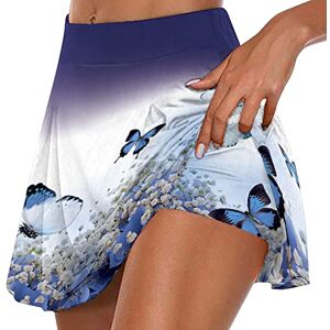 JUANMAO Jupe Short Femme Ete avec Poche Short Sport Femme Taille Haute Jupe Short De Tennis Golf A-Line Skirt Y2k Petticoat Underskirt Mini Jupe avec Culotte Intérieur De Course Athlétiques 2023 - Publicité