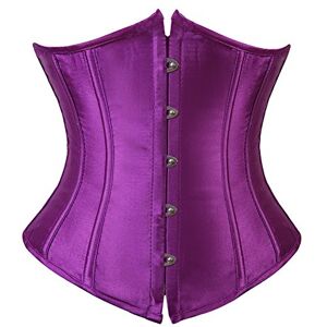 Grebrafan Classique Corset Serre Taille Satin Bustier de Mariage (EUR(38-40) XL,Violet) - Publicité