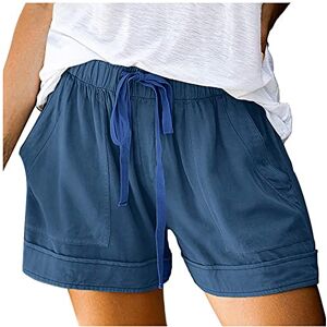 WWricotta Shorts Femmes avec Poches Et Cordon Short De Salon SéChage Rapide Pantalon Courte Short D'éTé Large Short Amincissant Mini Short - Publicité