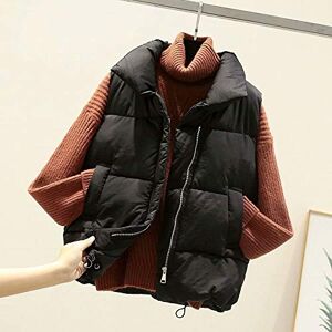 KHJH Doudoune sans Manche Femme, Gilet pour Dames avec Revers Zippé Noir Gilet De Transition Hiver Veste sans Manches Gilet Matelassé Élégant Gilet Chaud Femmes Hiver Gilet Doudoune Office Home, M - Publicité