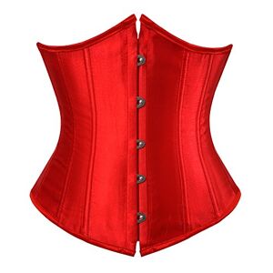 Grebrafan Classique Corset Serre Taille Satin Bustier de Mariage (EUR(48-50) 6XL, Rouge) - Publicité