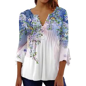 HHOP Femme Top Asymetrique Femme Tunique Femme Pas Cher Livraison 24h Tunique Femme Grande Taille Chemisier Bleu Ciel Femme Haut Minus Chemisier Soie Femme Robe de Plage Femme ete Courte Sport - Publicité