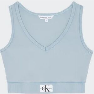 Calvin Klein Jeans - Crop top - Taille S Bleu S female - Publicité