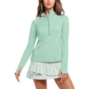 T-Shirt pour femmes (manches longues) Lucky in Love Avant Garde 1.0 Architect 1/4 Zip Long Sleeve - sage vert XL female - Publicité