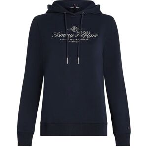 Sweat de tennis pour femmes Tommy Hilfiger Regular Hilfiger Script Hoodie - desert sky bleu marine XS female - Publicité