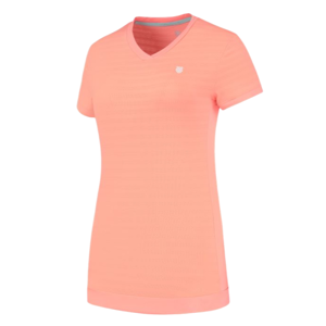 T-shirt pour femmes K-Swiss Tac Hypercourt V-Neck Top - desert flower orange S female - Publicité