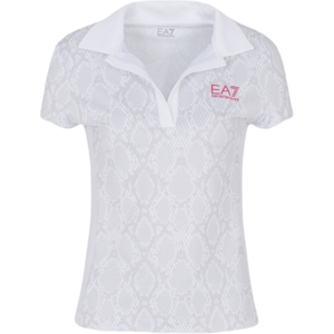 Polo pour femmes EA7 Woman Jersey Polo Shirt - white python multicolor S female - Publicité