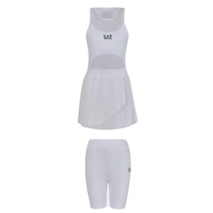 Robes de tennis pour femmes EA7 Woman Jersey Dress - white blanc XL female - Publicité