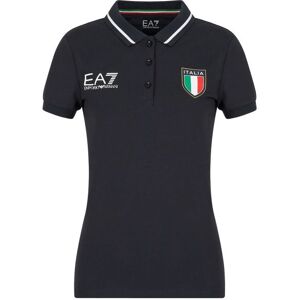 Polo pour femmes EA7 Woman Jersey Polo Shirt - night blue bleu marine S female - Publicité