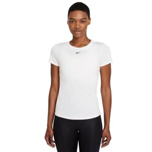 T-shirt pour femmes Nike One Dri-Fit SS Slim Top W - white/black blanc XL female - Publicité
