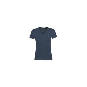 T-shirt Tommy Hilfiger HERITAGE V-NECK TEE Bleu EU XS,EU XXS femmes - Publicité
