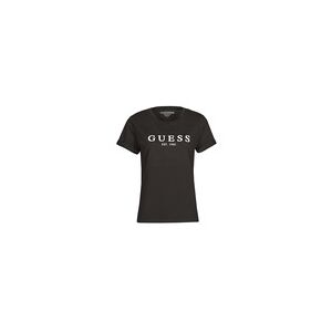 T-shirt Guess ES SS GUESS 1981 ROLL CUFF TEE Noir EU XS femmes - Publicité